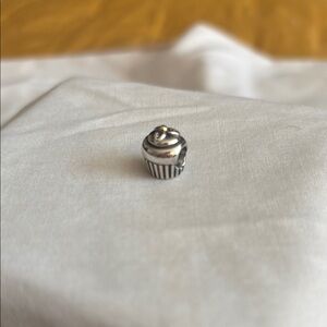 Pandora Silver and Gold Cupcake Charm